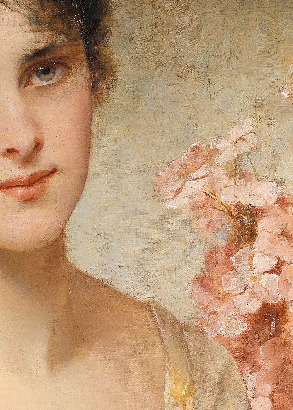 jaded-mandarin:

Conrad Kiesel. Detail from Girl with Flowers, 19th Century.
