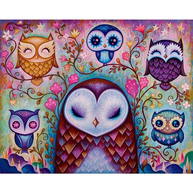 jeremiahketner:

New painting “The Great Big Owl”. I will be debuting prints and other merchandise of the Great Big Owl at Designer Con 2014 in November. There will be plenty of new releases at my booth so stay tuned for more info. #DesignerCon2014 #DesignerCon #Owl #JeremiahKetner #SmallAndRound
