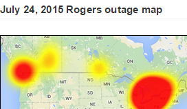 July 24 Rogers outage map