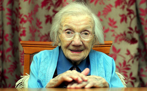 
“My secret to a long life has been staying away from men. They’re just more trouble than they’re worth,” - Jessie Gallan (109 years old) [x]

Yup