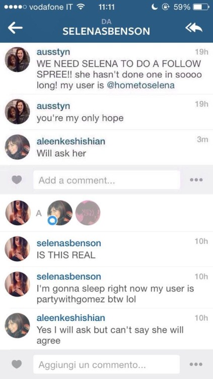 November 30: Selena might be doing a follow spree on twitter in the near future if she agrees when her manager asks her!