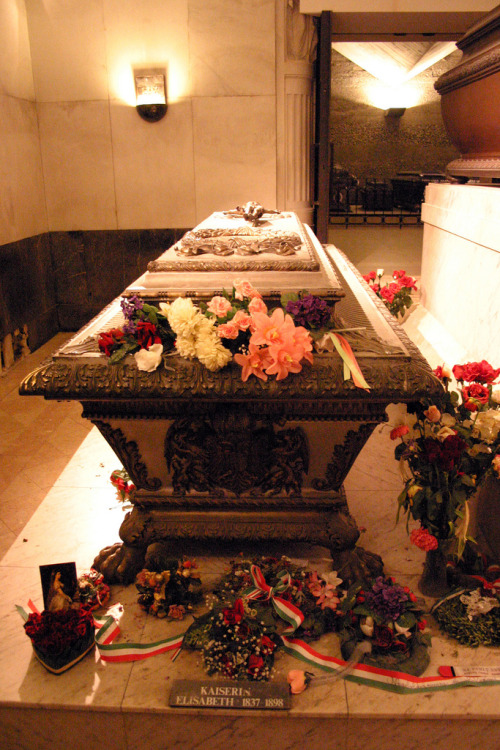  Sissi’s last homeEmpress Elisabeth&rsquo;s tomb next to that of her husband Franz Joseph in Vienna&rsquo;s Imperial Crypt, on the other side of Franz Josef&rsquo;s tomb is that of their son, Crown Prince Rudolf.