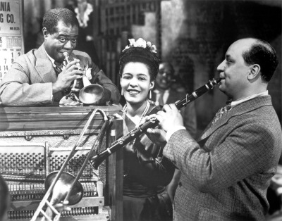 Louis Armstrong, Billie Holiday and Barney Bigard in New Orleans (1947)
