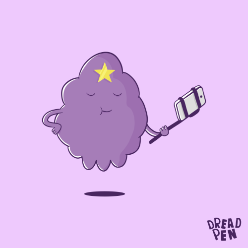 It&rsquo;s time for selfie yo!Lumpy Space Princess acts like a bratty, apathetic, sassy, attention-seeking and willfully ignorant teenager, often texting on her phone and taking selfies. Now she is taking the next ‪#‎AdventureTimeSelfie‬!