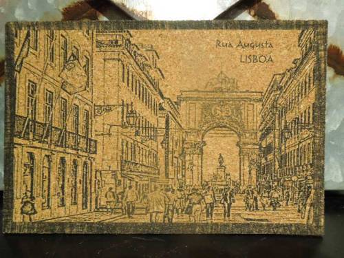 ポルトガル製のコルク製のポストカード、絵葉書、ガロ、ポルトガルの首都リスボン