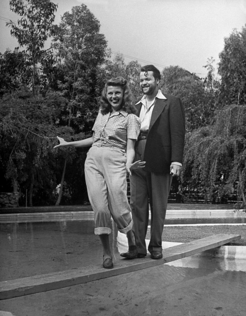 Rita Hayworth and Orson Welles. x