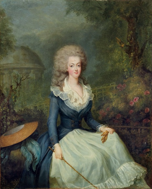 tiny-librarian:
A portrait of Marie Antoinette in front of the Temple of Love at the Petit Trianon, attributed to Jean-Baptiste André Gautier-Dagoty.
Estimated to go for between $12,000 - $17,000
Source
