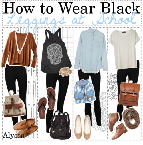 How To Wear Black Leggings To School por aloha-tip-girls usando long ...