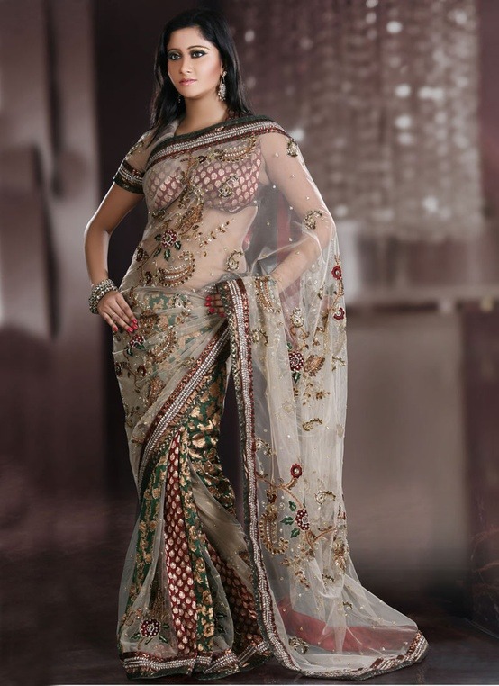  Gorgeous Girl wearing saree in India. 