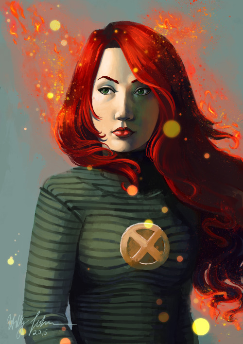 lyfaye:Here’s a painting of Jean Grey in her New X-Men look.