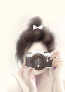 カメラ ガーリー可愛い 韓国オルチャン風の女の子のイラスト 画像 スマホ壁紙 待ち受け Naver まとめ