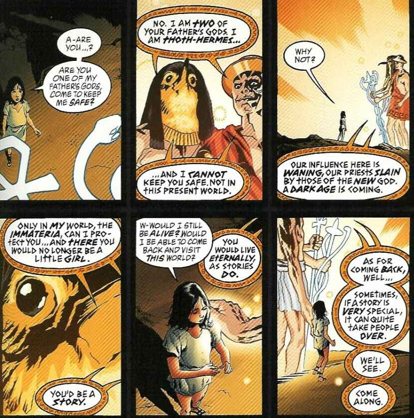 momentofmoore:

‘You’d Be A *Story*.’
Promethea #1 (1999), artists: J.H. Williams III & Mick Gray