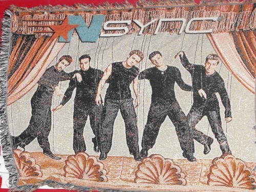 My grandmother bought me this Nsync blanket about 3 years ago for Christmas. Keep in mind that they broke up in like 02’ and I was never really a fan… Me and my sisters we’re dying trying not to burst out laughing when I opened this. Thanks Gram.-Submitted by Devon