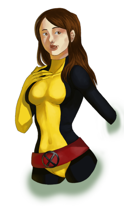 bokkeh-art:

I’ve always liked this character when I was young… But I think my sister liked her more haha (random info ftw)I had fun with this pic but it how she’s coming out of the screen still bothers me… Might fix that one day —-Kitty Pryde belongs to Marvel
