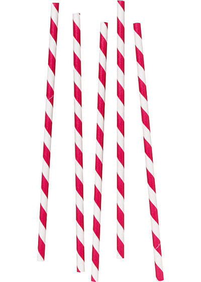 Red & White Paper Straws