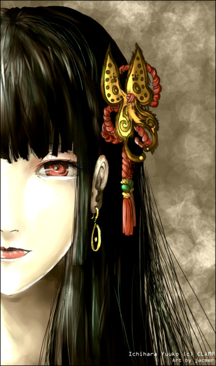 whitepotion:

I drew this image in 2007, a fanart of Yuuko Ichihara from xXxHolic, it has 1,273 “+fav”s on DeviantART today. I really have no clue why. It is half of a face. It is the most awful of angles to draw since it easily tricks other people into thinking it is actually a brilliantly skillful picture. In reality, it is just easy to draw. It is like hiding a character’s hands behind their back to avoiding drawing hands and making a character wink because you can’t get their eyes to be symmetrical.
Anyways, just wanted to share this picture and that it is easy to trick people into thinking you draw well. Hey, I did  5 years ago. Trust me, this picture may imply I draw decently but it just means I am capable of drawing…half of a face.
(Click through for my very inactive DA account and cringe.)
