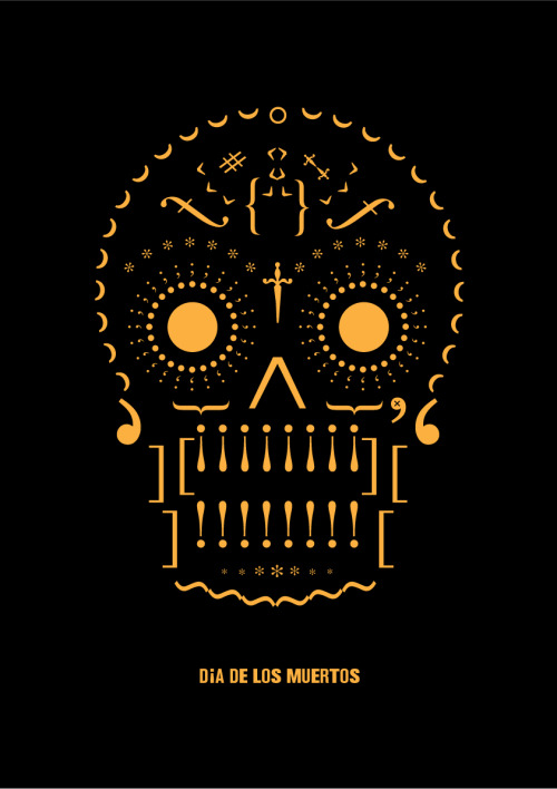 Dia De Los Muertos / Day of the dead - ITC Baskerville series of posters constructed almost entirely from glyphs.
