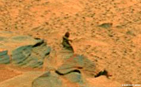 Woman On Mars-
The Mars rover, Spirit, snapped a photo of this strange object on Mars back in 2008. It became famously known as The Woman On Mars. (What do you think?) It could be just a strange rock formation, it could actually be a living creature, but I strongly think it looks like an ancient alien statue! Something like the Morlocks had in the 1960 Time Machine movie. Of course that was a movie. 

BUT in REAL LIFE, Mars Curiosity discovered something pretty exciting. Here is a quote from JPL : &ldquo;The mission already has found an ancient riverbed on the Red Planet, and there is every expectation for remarkable discoveries still to come,&rdquo; JPL officials wrote. !!!