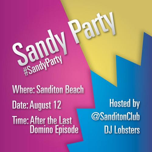djlobsters: The Sanditon Townpeople are invited to Sandy Party 12/08/2013. Come with friends and family to dance and have fun with us ! (Thank you @SanditonPixels for the design !) 