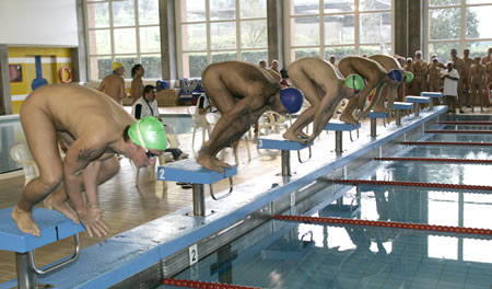 naked swimming competition