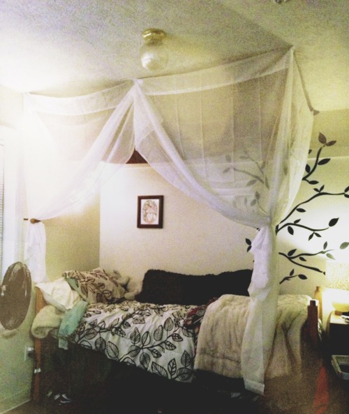 Made my own canopy for my dorm room ðŸŽ€ðŸ’œðŸ 