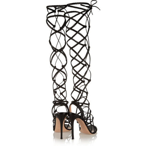... leather sandals liked on Polyvore (see more high heel sandals