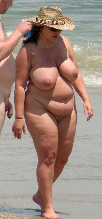 Fat granny beach nudist