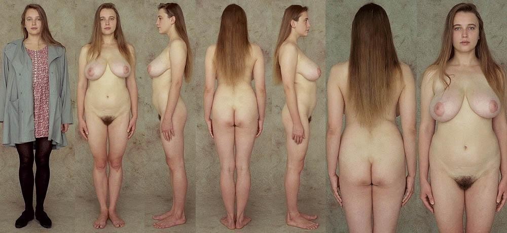 Nude women with hourglass bodies