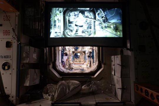 What a space theatre looks like at the International Space Station (ISS).