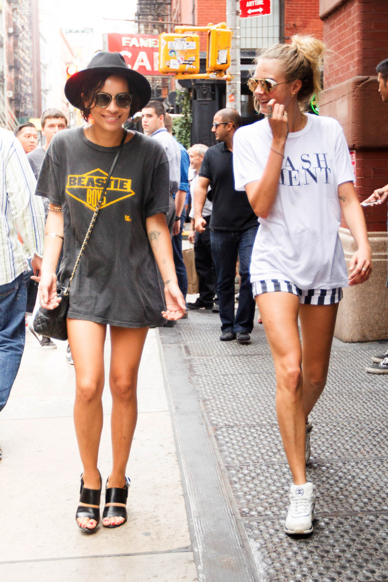 cara-made-me-do-it: Cara Delevingne out in Soho with Zoe Kravitz 21.08.14 