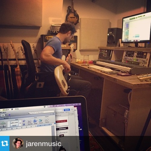 @jarenmusic shot me in action while working on a new song for her upcoming EP&#8230; #mothstudio