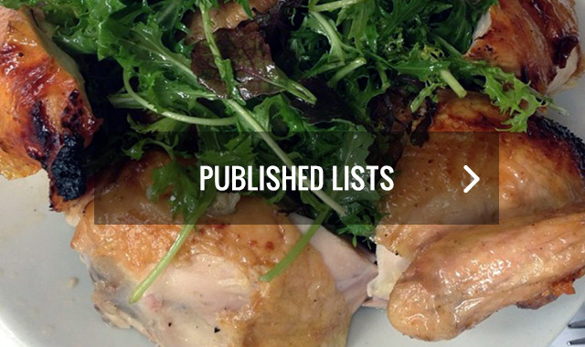 Published dish lists in San Francisco