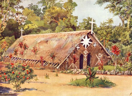 A drawing of a church at the Melanesian mission, 1926.