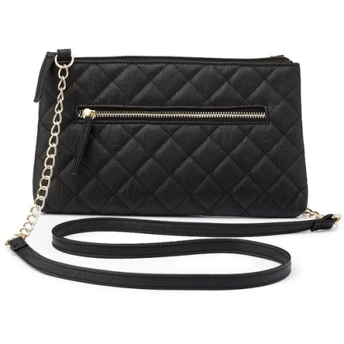 Charlotte Russe Black Chain Strap Quilted Cross-Body Bag by Charlotte ...