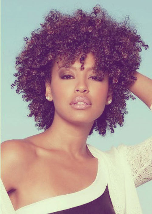 Black curly hairstyle short hair