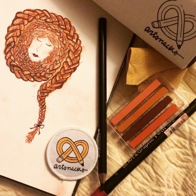 redheadinstead:A cosy redhead with my first #artsnacks #artsnackschallenge ArtSnacks is like a magazine subscription but instead of a magazine you get 4 or 5 different art products.Learn more about ArtSnacks here.
