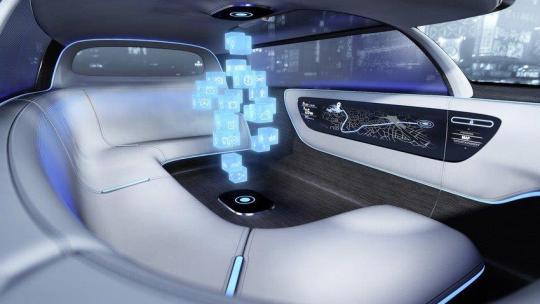 The interior view of Mercedes-Benz's latest concept car. 
