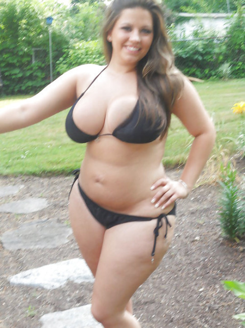 Big breasted woman in bikini