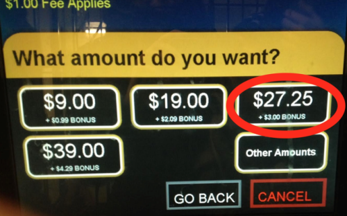 Purchase screen for MTA cards, giving a $27.25 option.
