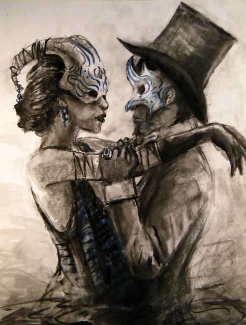 eatsleepdraw: bouwmanworks: Another month, another box of artsnacks.  The October box was very spooky; I mean, India Ink? Colored pencils?  Tattoos? Terrifying!  Anyway, all images are Cody Bouwman, 2014.  The drawing is entitled “Masquerade” for those curious.  Enjoy. ArtSnacks is like a magazine subscription but instead of a magazine you get 4 or 5 different art products to try out. Learn more about ArtSnacks here.