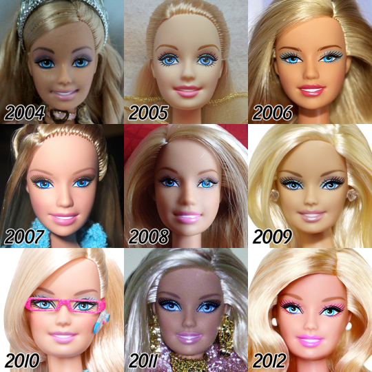 2006-2008 Barbie looks like she has absolutely nothing going on upstairs.  The lights are on, but no one's home.