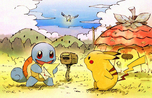 pikachu pokemon Squirtle PMD mystery dungeon pelipper soullessdew •