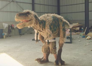 Walking with dinosaur costume