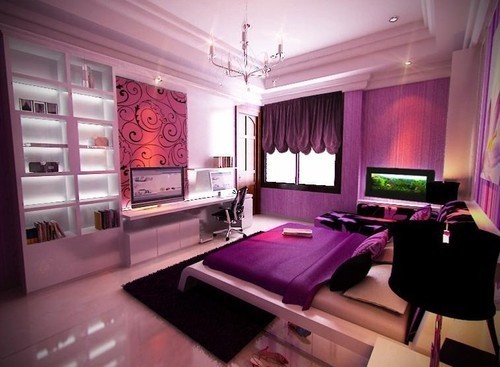 Black and purple girl bedroom ideas
