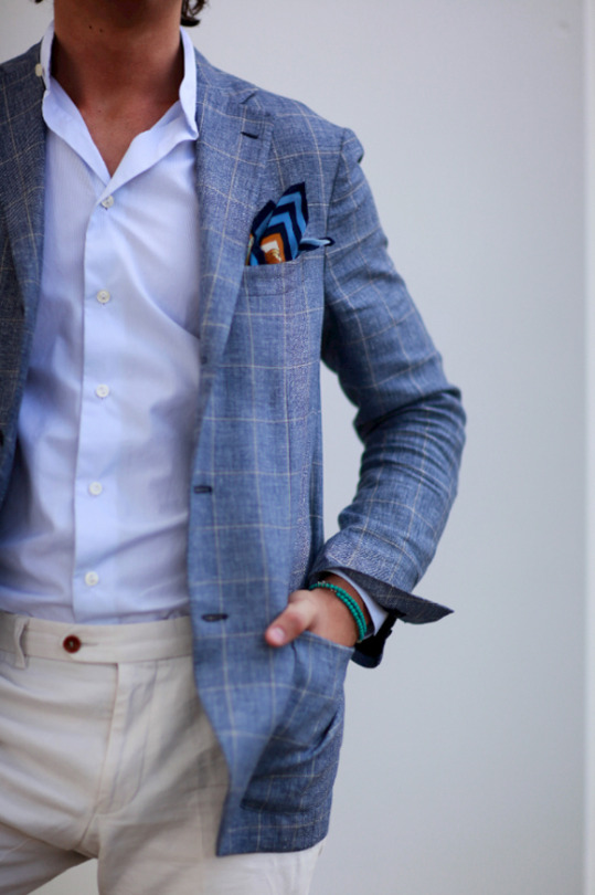 Checked sport coat for summer worn by Herman BystrÃ¶m