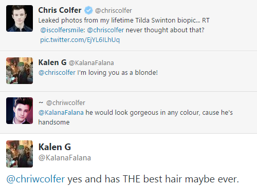 Chris Colfer Tweets - Page 19 Tumblr_nm8iw25kCx1u88r6co1_500