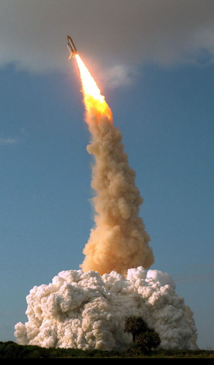 STS-31 Lifts Off In 1990, Carrying The Hubble Space Telescope