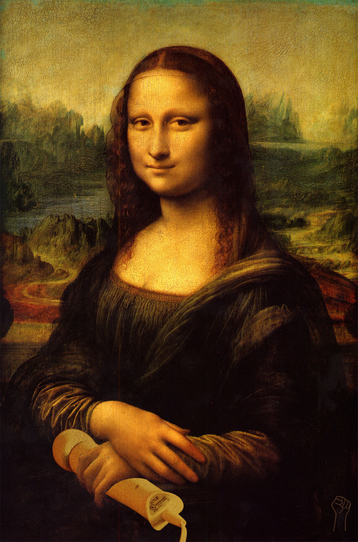 Mona Lisa with Hitachi by Leonardo Da Vinci.