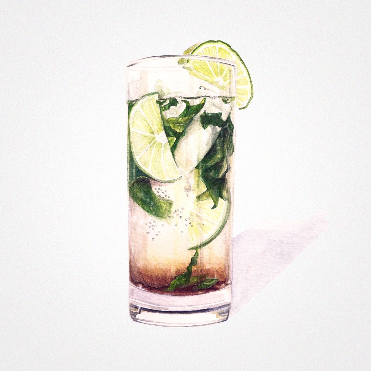 Mojito from Starving Artist RecipesWatercolor illustrations by Sara Zin :)