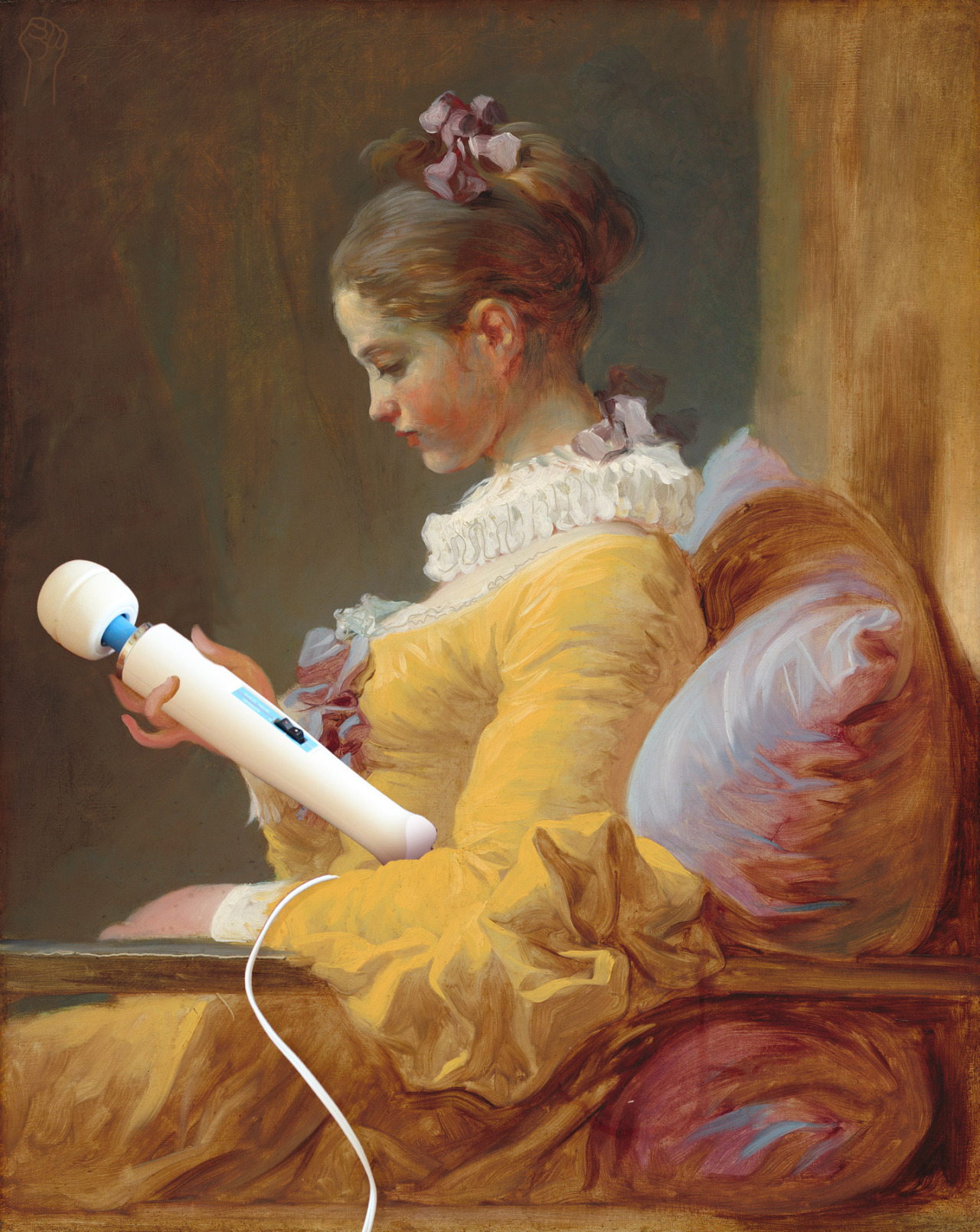 Young Girl Contemplating Magic Wand by Jean-Honore Fragonard.